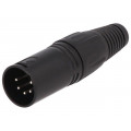 FC6161; Plug; XLR; male; PIN: 5; straight; for cable; soldering; black; metal; CLIFF FC6161; Plug; XLR; male; PIN: 5; straight; for cable; soldering; black; metal; CLIFF