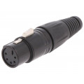 FC6166; Plug; XLR; female; PIN: 5; straight; for cable; soldering; black; CLIFF FC6166; Plug; XLR; female; PIN: 5; straight; for cable; soldering; black; CLIFF