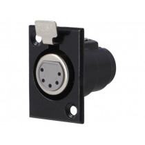 FC6171; Socket; XLR; female; PIN: 5; with push button; soldering; black; CLIFF