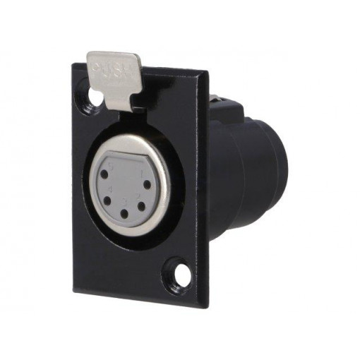 FC6171; Socket; XLR; female; PIN: 5; with push button; soldering; black; CLIFF