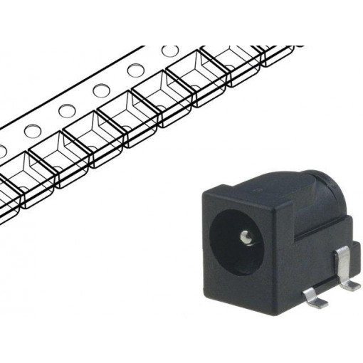 DC10AST (FC68148ST); Socket; DC supply; male; 5,5/2,1mm; 5.5mm; 2.1mm; SMT; 2A; 12VDC; CLIFF
