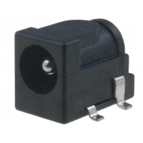 DC-10BS (FC68149S); Socket; DC supply; male; 5,5/2,5mm; 5.5mm; 2.5mm; SMT; 2A; 12VDC; CLIFF