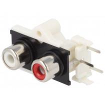 FC68405; Socket; RCA; female; double; angled 90°; THT; nickel plated; CLIFF