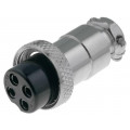 FC684214; Plug; microphone; female; PIN: 4; for cable; straight; 6mm; CLIFF FC684214; Plug; microphone; female; PIN: 4; for cable; straight; 6mm; CLIFF