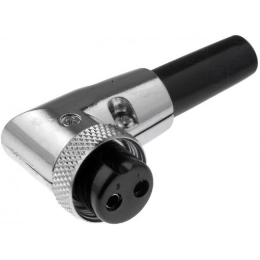 FC684222R; Plug; microphone; female; PIN: 2; for cable; angled 90°; 6mm; CLIFF