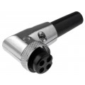 FC684224R; Plug; microphone; female; PIN: 4; for cable; angled 90°; 6mm; CLIFF FC684224R; Plug; microphone; female; PIN: 4; for cable; angled 90°; 6mm; CLIFF