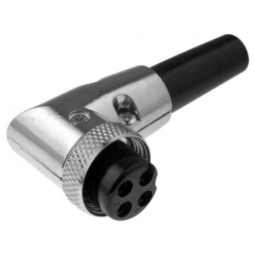 FC684224R; Plug; microphone; female; PIN: 4; for cable; angled 90°; 6mm; CLIFF
