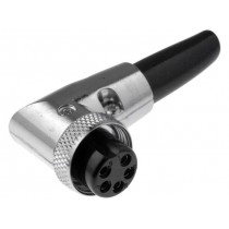 FC684225R; Plug; microphone; female; PIN: 5; for cable; angled 90°; 6mm; CLIFF