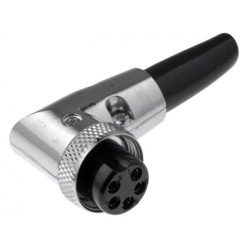 FC684225R; Plug; microphone; female; PIN: 5; for cable; angled 90°; 6mm; CLIFF