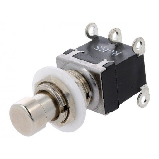 FC7105; Switch: push-button; Pos: 2; DPDT; 1A/250VAC; OFF-(ON); Ø12.2mm; CLIFF