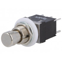 FC7106; Switch: push-button; Pos: 2; DPDT; 1A/250VAC; OFF-(ON); Ø12.2mm; CLIFF
