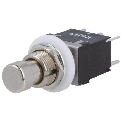 FC7106; Switch: push-button; Pos: 2; DPDT; 1A/250VAC; OFF-(ON); Ø12.2mm; CLIFF