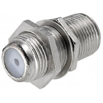; Coupler; F socket,both sides; with mounting nut,with washer;  ; Coupler; F socket,both sides; with mounting nut,with washer;