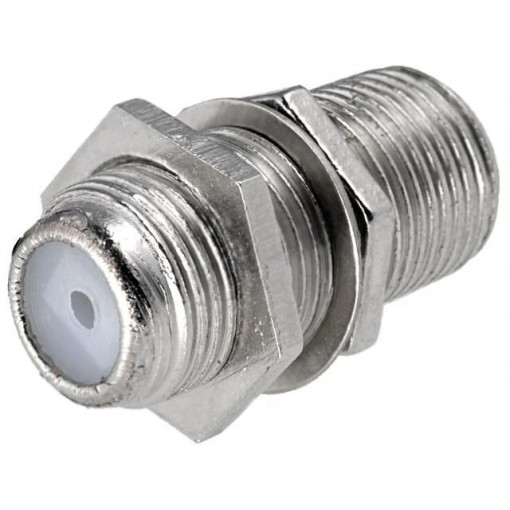 ; Coupler; F socket,both sides; with mounting nut,with washer; ; Coupler; F socket,both sides; with mounting nut,with washer;