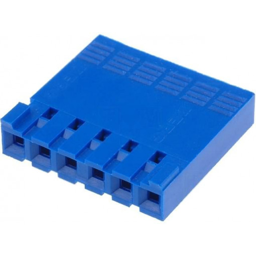 65240-006LF; Plug; wire-board; female; PIN: 6; w/o contacts; 2.54mm; for cable; FCI