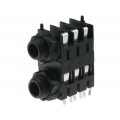 FCR1124; Socket; Jack 6,35mm; female; stereo; screw; THT; tinned; CLIFF FCR1124; Socket; Jack 6,35mm; female; stereo; screw; THT; tinned; CLIFF