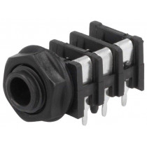 FCR50051; Socket; Jack 6,3mm; female; stereo,with earthing; angled 90°; CLIFF