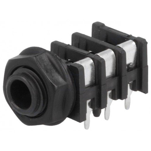 FCR50051; Socket; Jack 6,3mm; female; stereo,with earthing; angled 90°; CLIFF