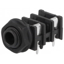 FCR50055; Socket; Jack 6,3mm; female; mono,with earthing; angled 90°; THT; CLIFF