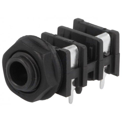 FCR50055; Socket; Jack 6,3mm; female; mono,with earthing; angled 90°; THT; CLIFF