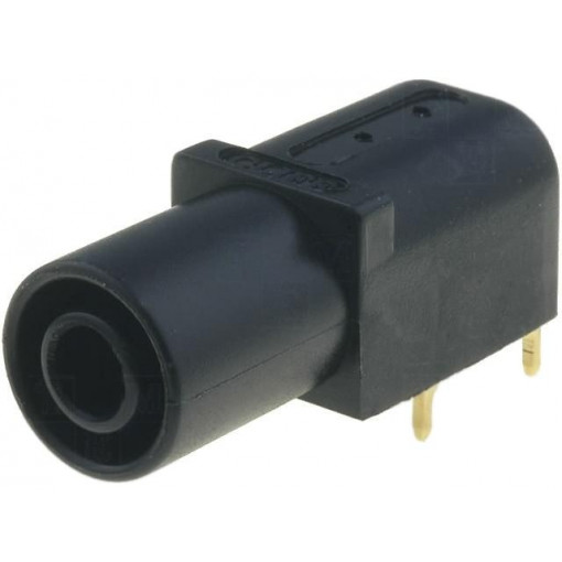 ; Socket; 4mm banana; 24A; 33mm; black; gold-plated; on panel; CLIFF