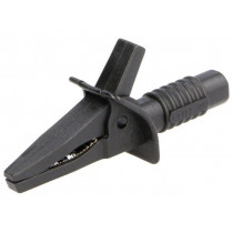 FCR7940; Crocodile clip; 10A; black; max.25mm; Connection: 4mm socket; CLIFF