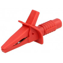 FCR7941; Crocodile clip; 10A; red; max.25mm; Connection: 4mm socket; CLIFF