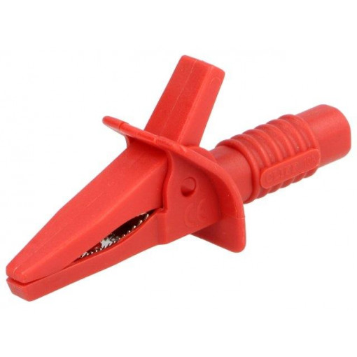 FCR7941; Crocodile clip; 10A; red; max.25mm; Connection: 4mm socket; CLIFF