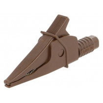 FCR79900N; Crocodile clip; 20A; brown; max.39mm; 1kV; Connection: 4mm socket; CLIFF