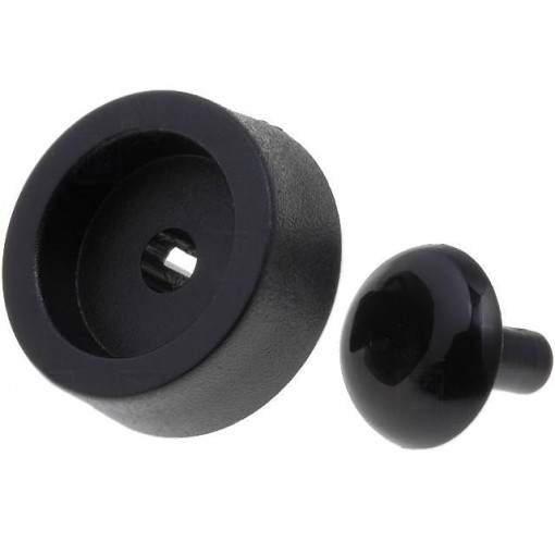 ; Quick mounting foot; black; polyetylene; A: 5mm; B: 12.7mm; C: 12mm; FIX&FASTEN