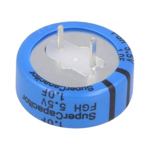 FGH0H105ZF; Capacitor: electrolytic; 1F; 5.5VDC; ESR: 35Ω; THT; -20÷+80%; KEMET