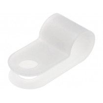 ; Fixing clamp; Cable P-clips; ØBundle : 5.6mm; polyamide; natural; FIX&FASTEN