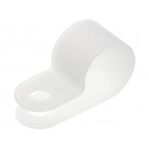 ; Fixing clamp; Cable P-clips; ØBundle : 11mm; polyamide; natural; FIX&FASTEN