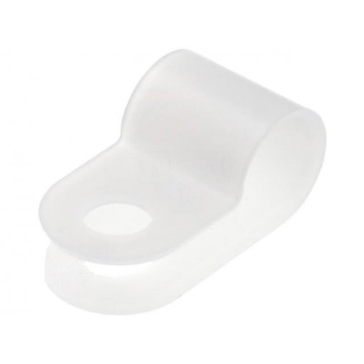 ; Fixing clamp; Cable P-clips; ØBundle : 6.5mm; polyamide; natural; FIX&FASTEN