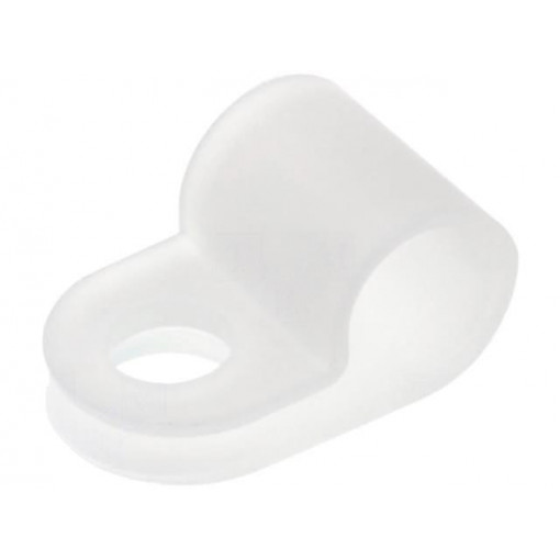 ; Fixing clamp; Cable P-clips; ØBundle : 5.6mm; polyamide; natural; FIX&FASTEN