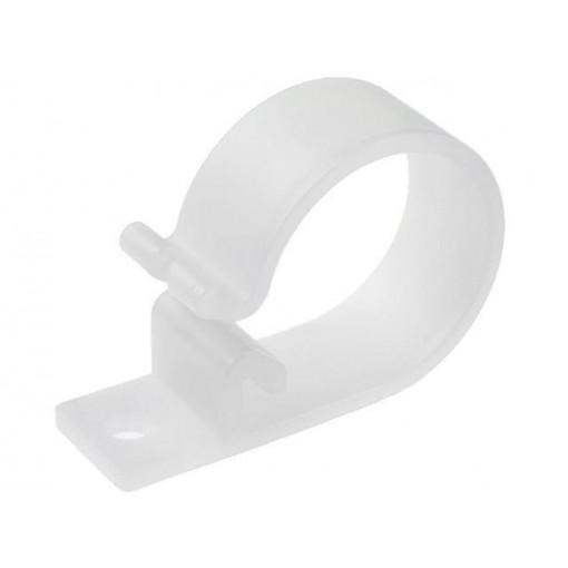 ; Fixing clamp; 21mm; polyamide; natural; FIX&FASTEN