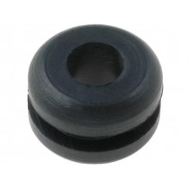 ; Grommet; Ømount.hole: 6.4mm; Øhole: 4mm; rubber; black; FIX&FASTEN