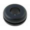 ; Grommet; Ømount.hole: 9.5mm; Øhole: 6.3mm; rubber; black; FIX&FASTEN
