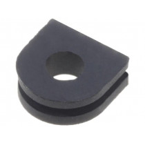 ; Grommet; Ømount.hole: 6mm; Øhole: 3.4mm; rubber; black; FIX&FASTEN
