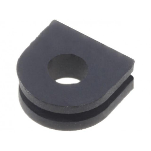 ; Grommet; Ømount.hole: 6mm; Øhole: 3.4mm; rubber; black; FIX&FASTEN