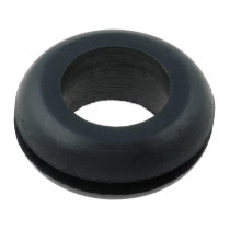 ; Grommet; Ømount.hole: 12.7mm; Øhole: 9.5mm; rubber; black; FIX&FASTEN