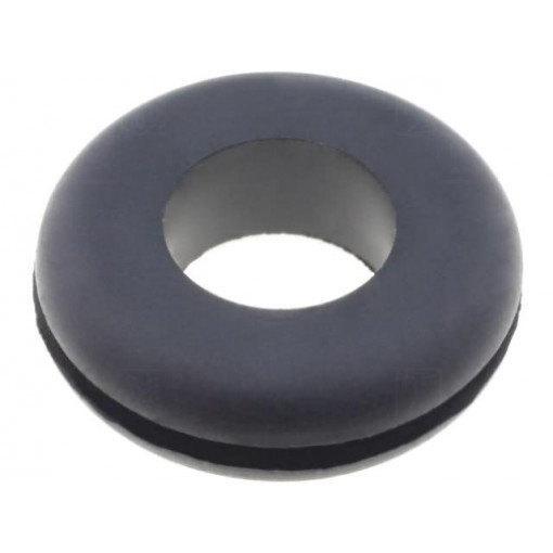 ; Grommet; Ømount.hole: 20.8mm; Øhole: 12.7mm; rubber; black; FIX&FASTEN