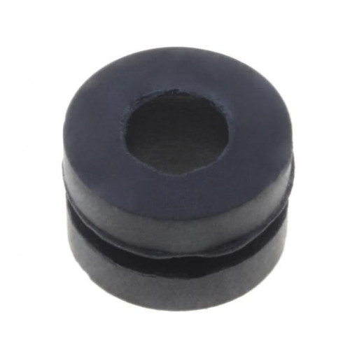 ; Grommet; Ømount.hole: 6mm; Øhole: 3.5mm; rubber; black; FIX&FASTEN