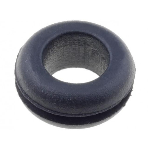 ; Grommet; Ømount.hole: 9mm; Øhole: 6.5mm; rubber; black; FIX&FASTEN