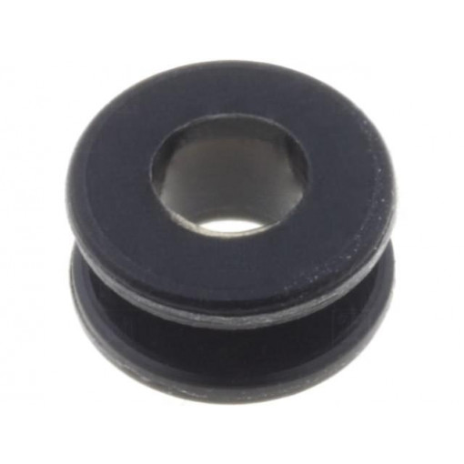 ; Grommet; Ømount.hole: 4.5mm; Øhole: 3.5mm; rubber; black; FIX&FASTEN