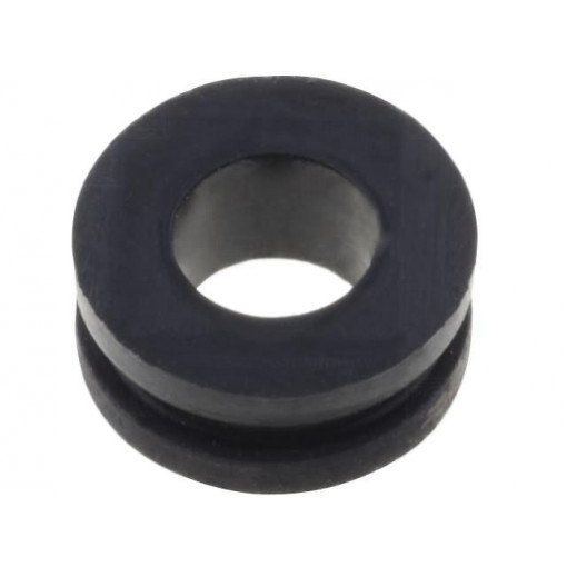 ; Grommet; Ømount.hole: 6mm; Øhole: 3.5mm; rubber; black; FIX&FASTEN ; Grommet; Ømount.hole: 6mm; Øhole: 3.5mm; rubber; black; FIX&FASTEN