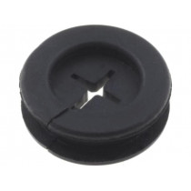 ; Grommet; with bulkhead; Ømount.hole: 12.1mm; Øhole: 6mm; rubber; FIX&FASTEN