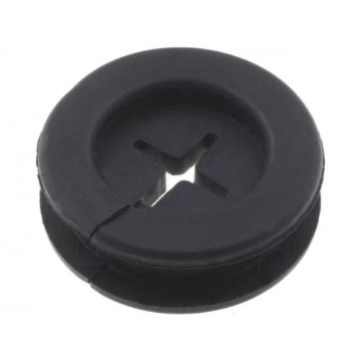 ; Grommet; with bulkhead; Ømount.hole: 12.1mm; Øhole: 6mm; rubber; FIX&FASTEN