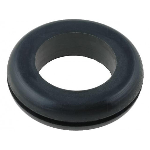 ; Grommet; Ømount.hole: 25.2mm; Øhole: 18.5mm; rubber; black; FIX&FASTEN