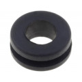 ; Grommet; Ømount.hole: 6mm; Øhole: 4.1mm; rubber; black; FIX&FASTEN